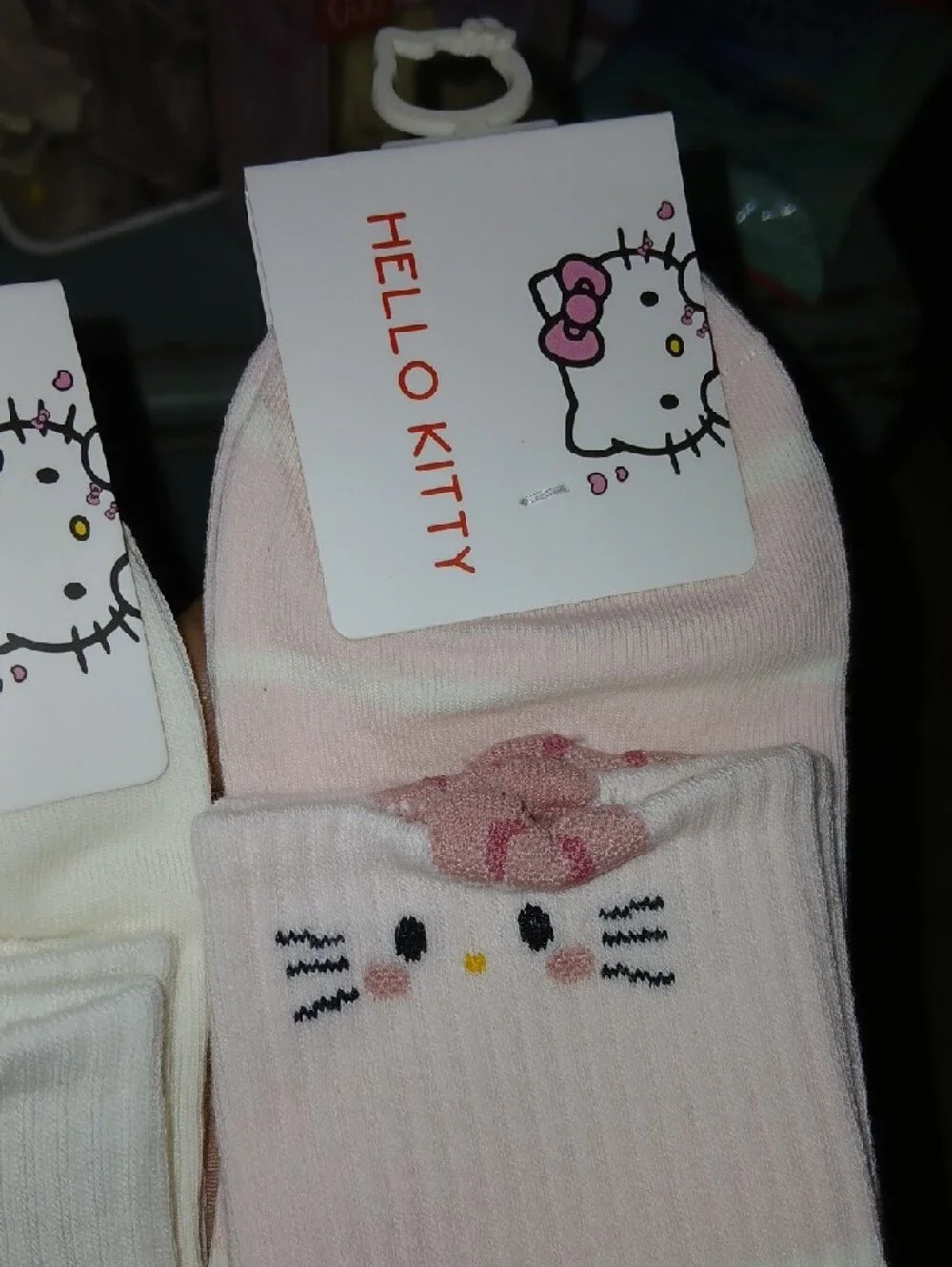 2 #HelloKitty Women's Teens #CrewSocks - Pink & White Polka Dot Set